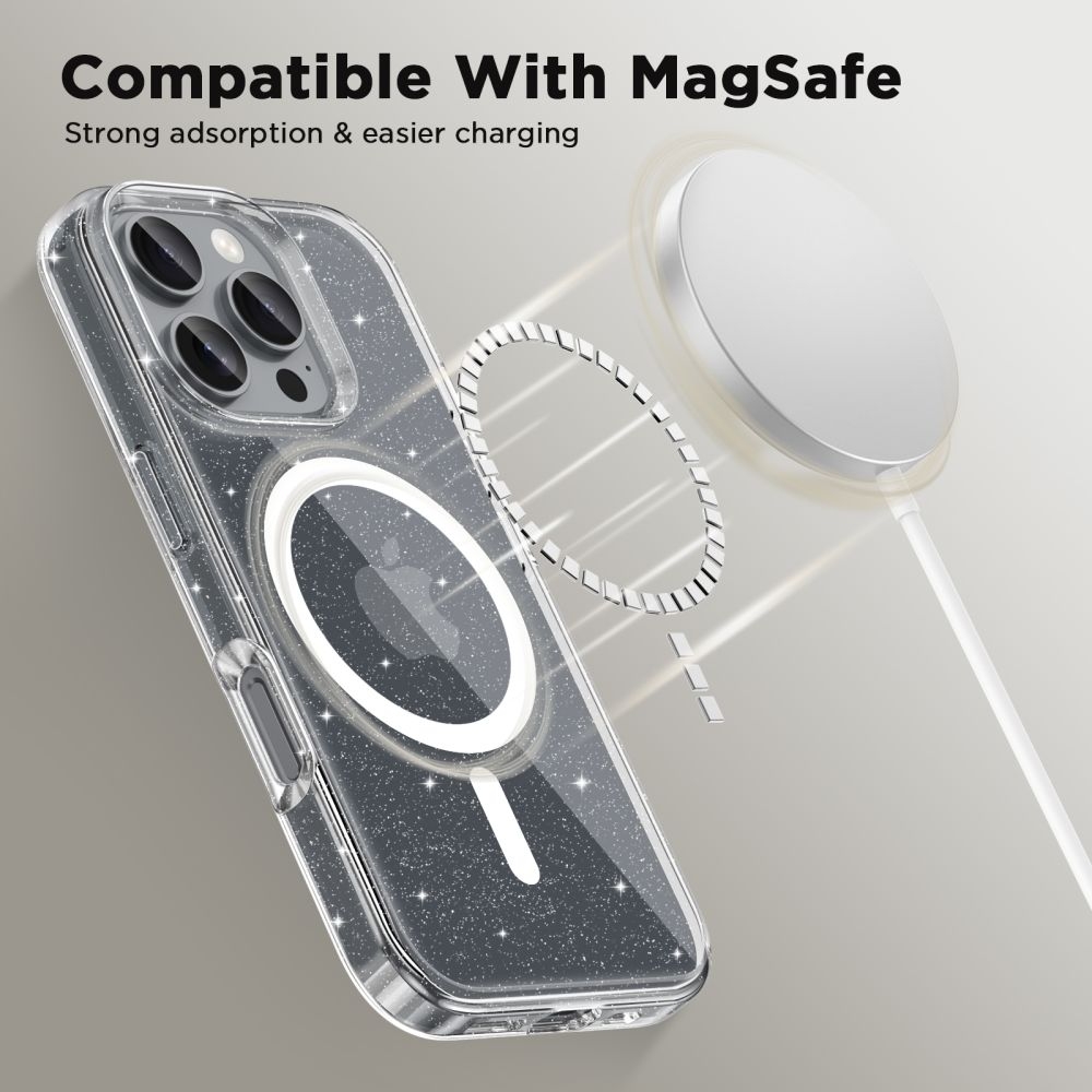 Σκληρή Διάφανη Θήκη MagSafe - Apple iPhone 16 Pro - Tech-Protect FlexAir Hybrid - Glitter (5906302311446)