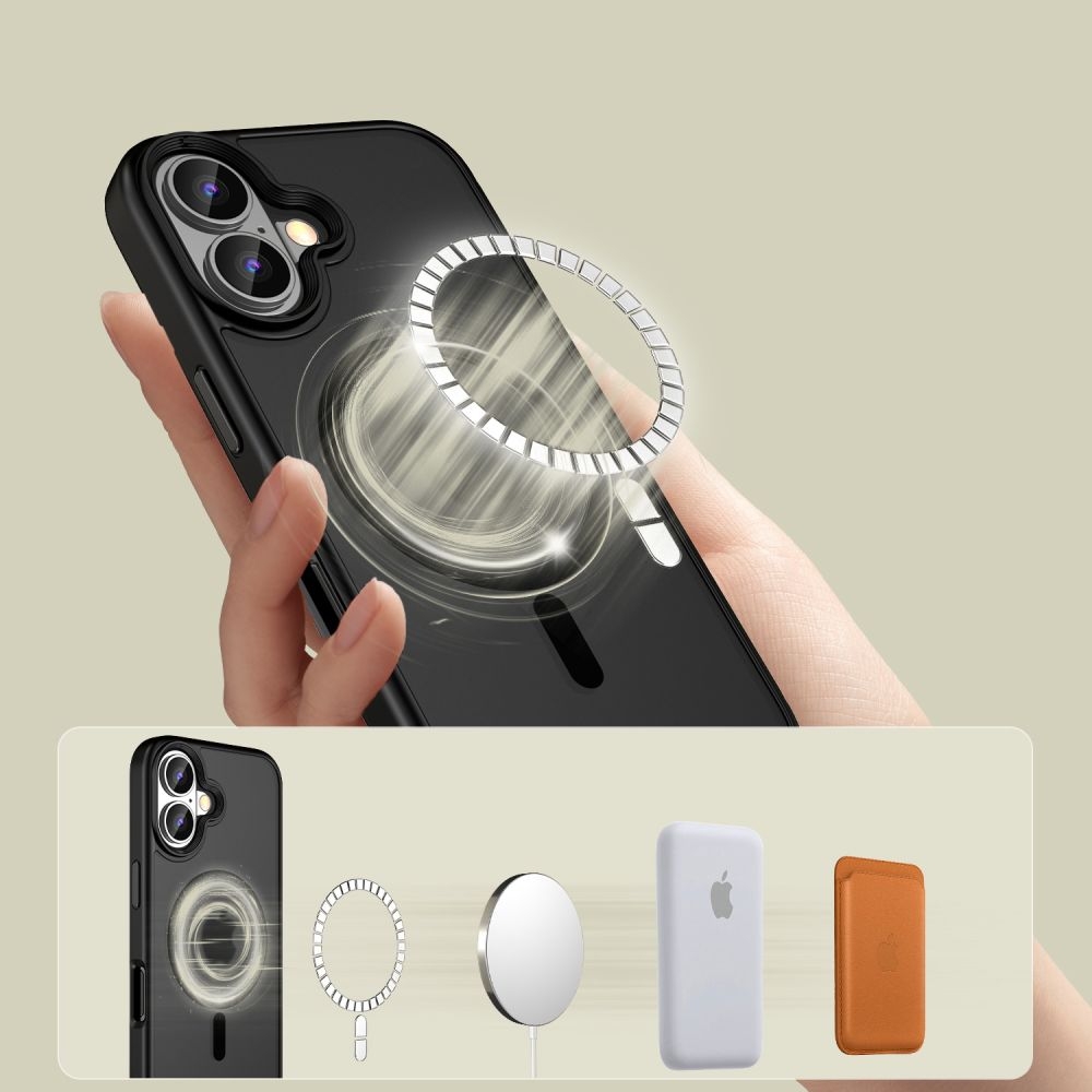 Θήκη Apple iPhone 16 - Tech-Protect MagMat Σκληρή Ημιδιάφανη με MagSafe - Matte Black (5906302311088)