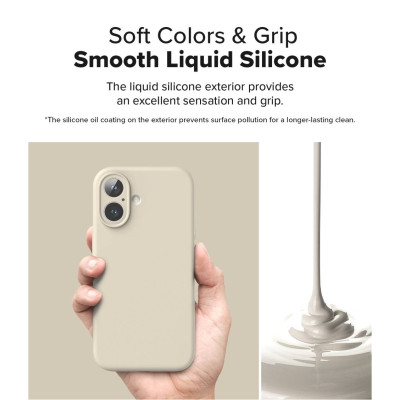 Θήκη Apple iPhone 16 - Ringke Silicone Magnetic Ανθεκτική Σιλικόνης με MagSafe - Stone (8800274960596)