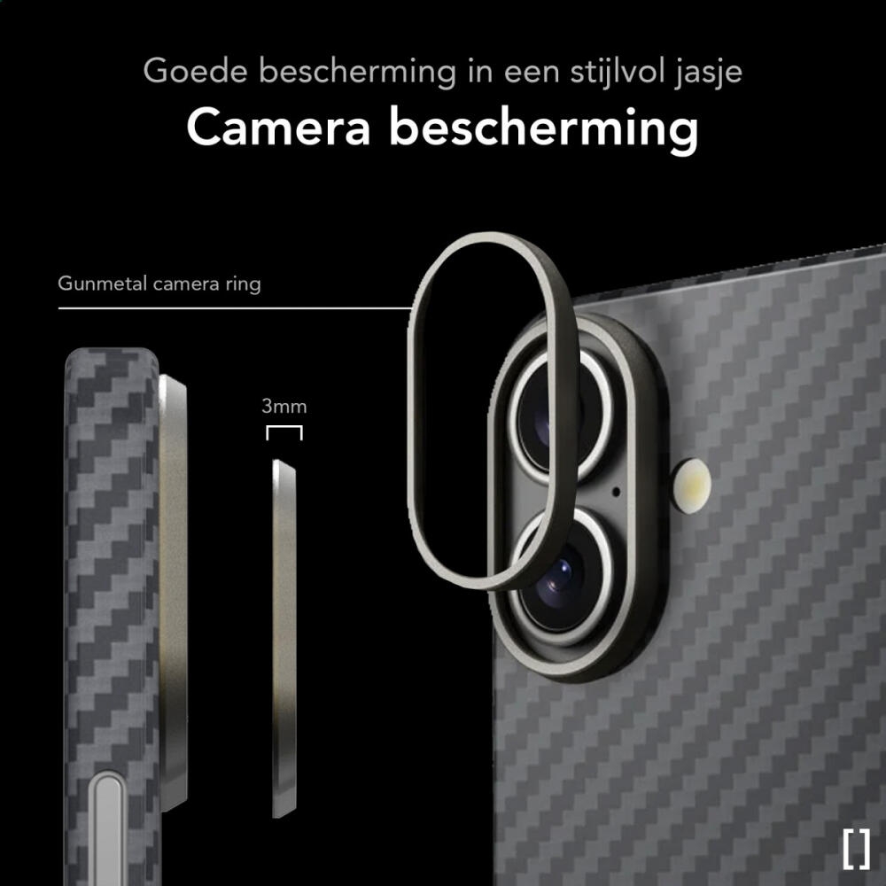 Θήκη Apple iPhone 16 Plus - Nekit Fiber Σκληρή με MagSafe Aramid Fiber - 1mm - 1500D Kevlar - Black (8719246451874)