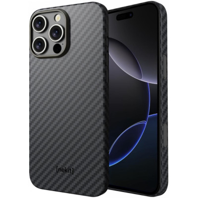 Θήκη Apple iPhone 16 Pro Max - Nekit Fiber Σκληρή με MagSafe Aramid Fiber - 1mm - 1500D Kevlar - Black (8719246451850)