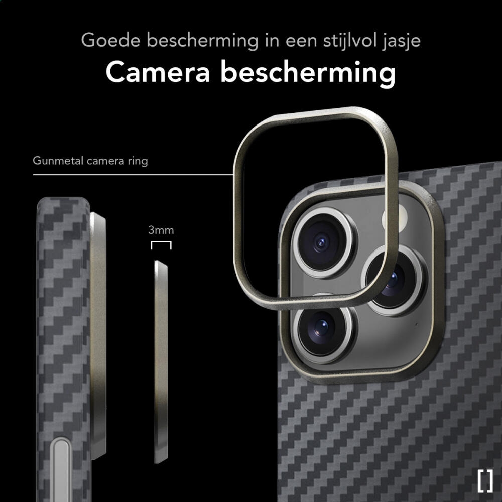 Θήκη Apple iPhone 16 Pro Max - Nekit Fiber Σκληρή με MagSafe Aramid Fiber - 1mm - 1500D Kevlar - Black (8719246451850)