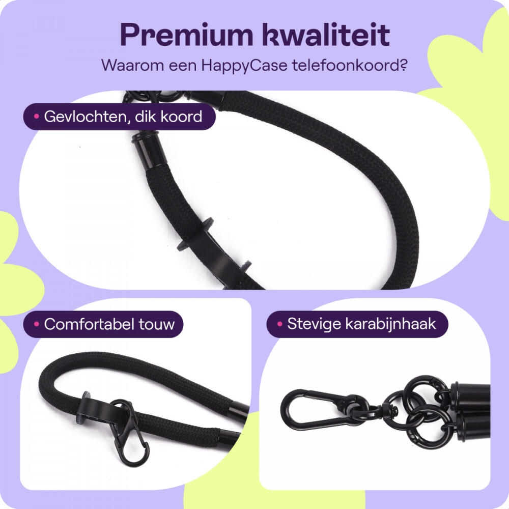 HappyCase Universal Αποσπώμενο Λουράκι Χειρός για Θήκες Κινητών / Smartphones - Πάχος 10mm - Black (8719246455674)