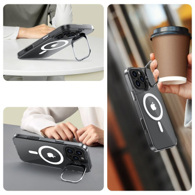 Θήκη Apple iPhone 16 Pro Max - Tech-Protect MagStand Σκληρή Διάφανη με MagSafe & KickStand - Clear (5906302375851)