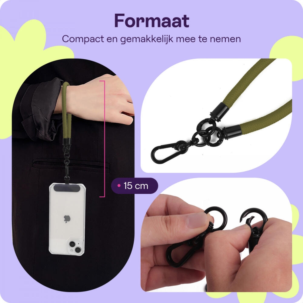 HappyCase Universal Αποσπώμενο Λουράκι Χειρός για Θήκες Κινητών / Smartphones - Πάχος 10mm - Green (8719246455698)