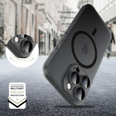 Θήκη Apple iPhone 16 Pro Max - Tech-Protect MagSlim Σκληρή Ημιδιάφανη με MagSafe & Πλαίσιο Κάμερας - Matte / Black (5906302311255)