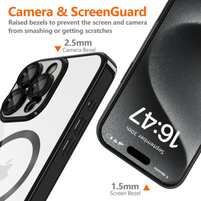 Θήκη Apple iPhone 16 Pro Max - Tech-Protect MagFlex Διάφανη Σιλικόνης με MagSafe - Shiny Black (5906302311378)