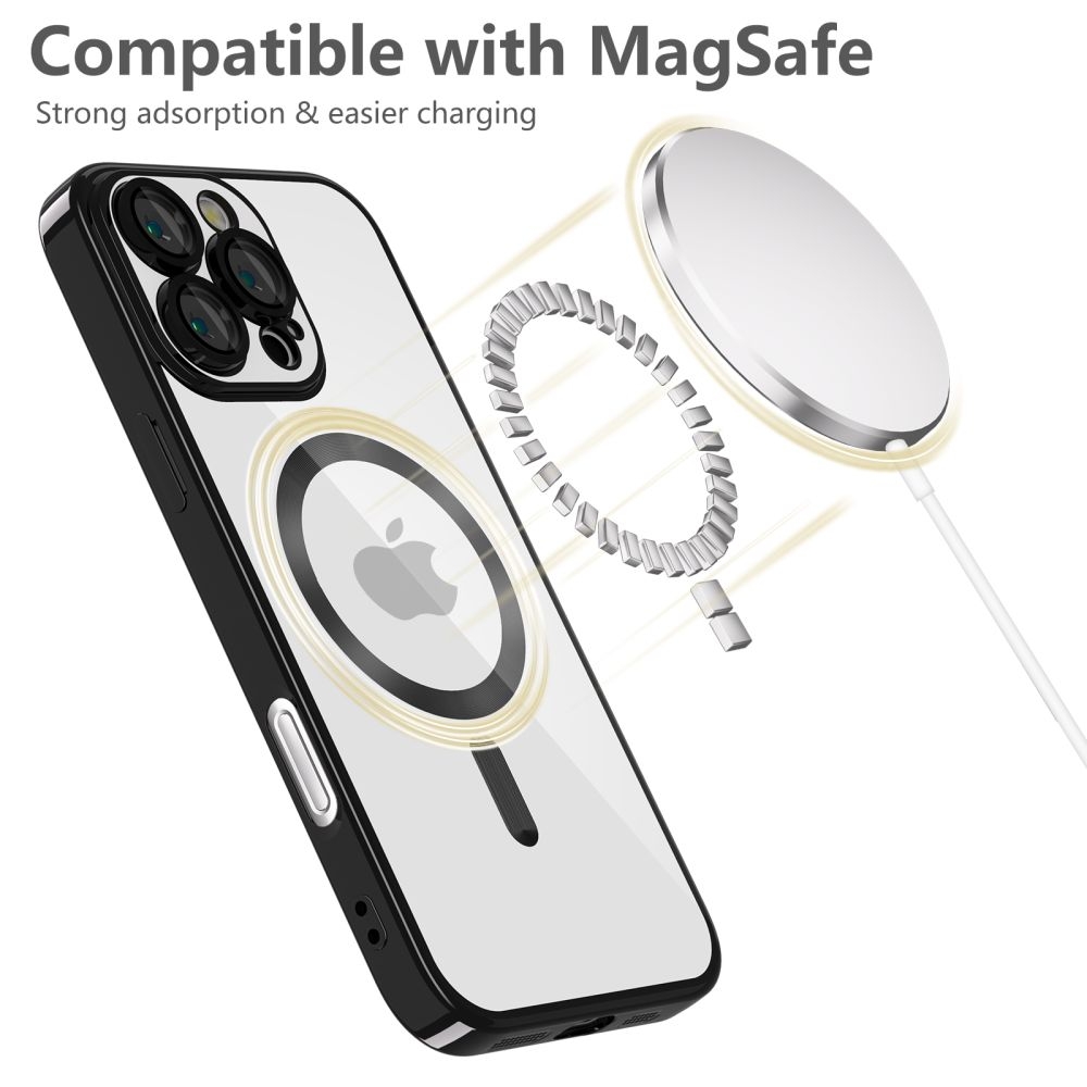 Θήκη Apple iPhone 16 Pro - Tech-Protect MagFlex Διάφανη Σιλικόνης με MagSafe - Shiny Black (5906302311361)