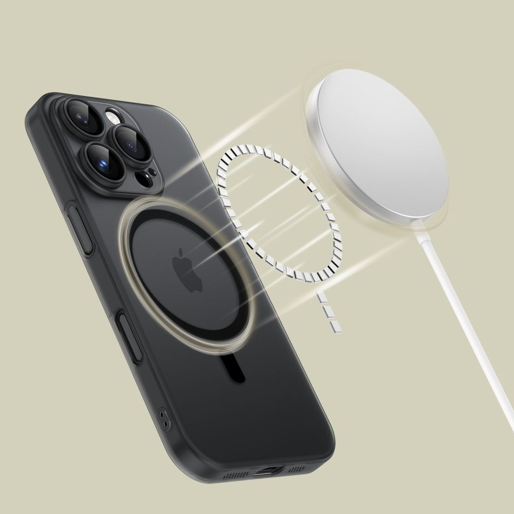Θήκη Apple iPhone 16 Pro - Tech-Protect MagSlim Σκληρή Ημιδιάφανη με MagSafe & Πλαίσιο Κάμερας - Matte / Black (5906302311248)