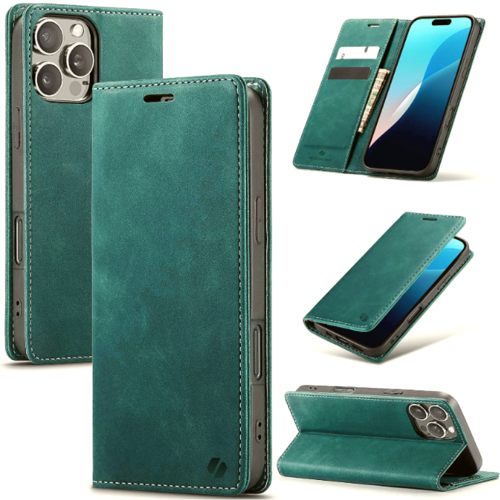 Θήκη Apple iPhone 16 Pro Max - Spacecase Wallet Πορτοφόλι - Green (5905719111458)