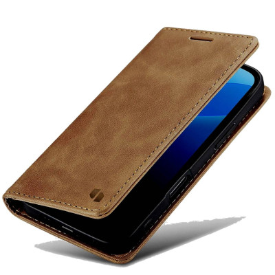 Θήκη Apple iPhone 16 - Spacecase Wallet Πορτοφόλι - Light Brown (5905719111366)