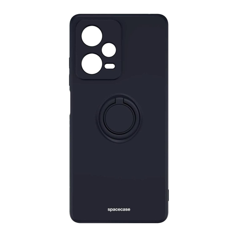 Θήκη Xiaomi Redmi Note 12 Pro 5G - Spacecase Silicone Ring Σιλικόνης με Μεταλλικό Μαγνητικό Ring Holder - Black (5905719038656)