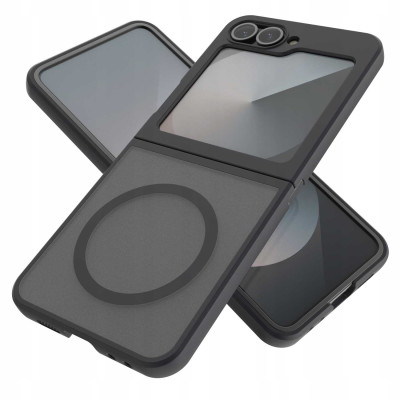 Θήκη Samsung Galaxy Z Flip6 - Spacecase Hybrid MagSafe Σκληρή Ημιδιάφανη με MagSafe - Black (5905719110864)