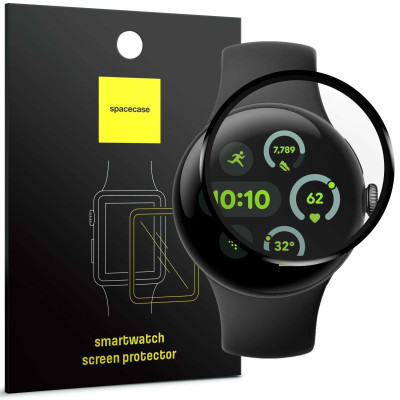 Αντιχαρακτικό Γυαλί Προστασίας Google Pixel Watch 3 45mm - Spacecase Smartwatch Hybrid Glass Υβριδικό Οθόνης - Black (5905719111793)