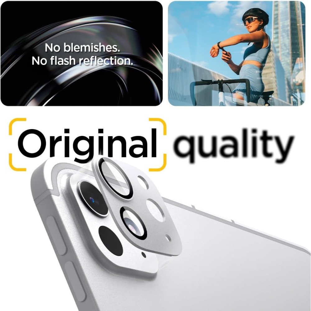 Αντιχαρακτικό Γυαλί Προστασίας Apple iPad Pro 13" 2024 / Pro 11" 2024 - Spigen GLAS.tR EZ Fit OPTIK Metal Camera Lens Protector για Φακό Κάμερας - Silver (AGL07796)