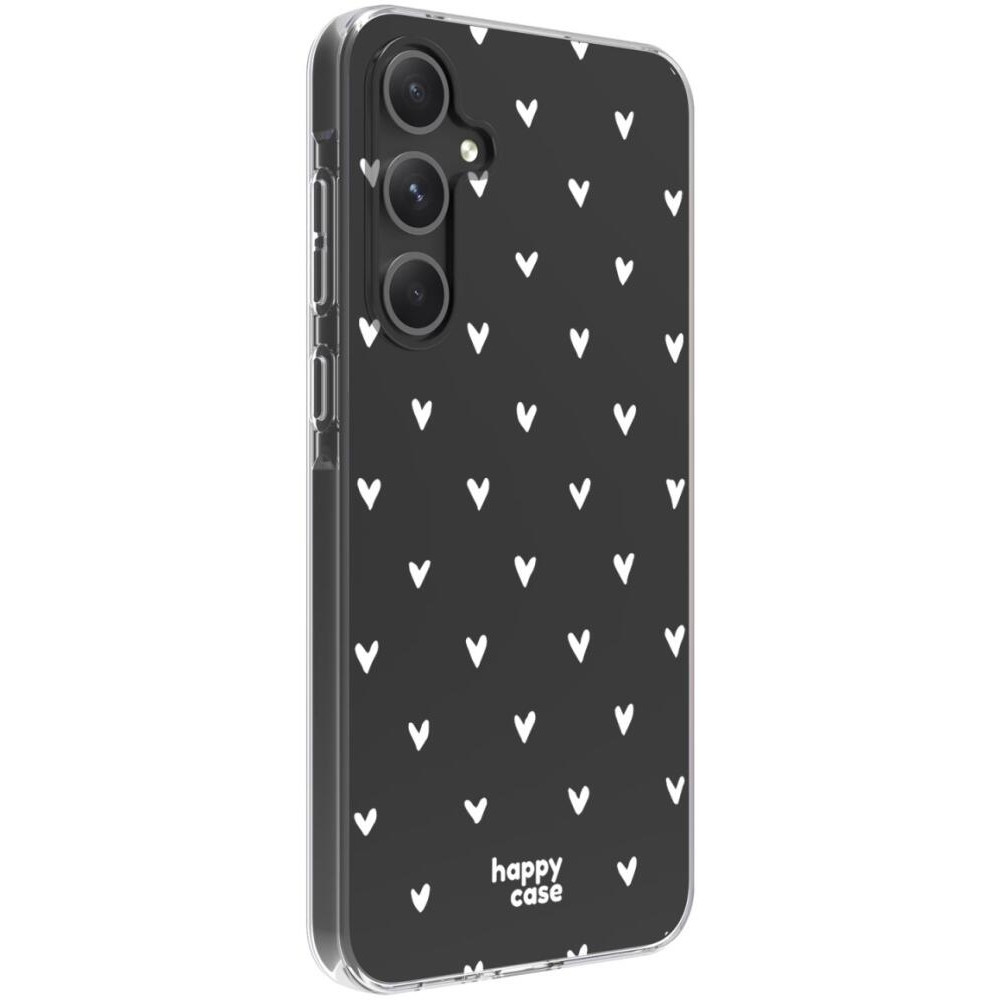 Θήκη Samsung Galaxy A55 - HappyCase Διάφανη Σιλικόνης - Hearts Print (8719246449697)