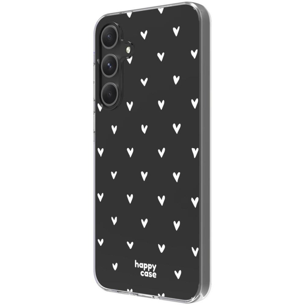 Θήκη Samsung Galaxy A55 - HappyCase Διάφανη Σιλικόνης - Hearts Print (8719246449697)