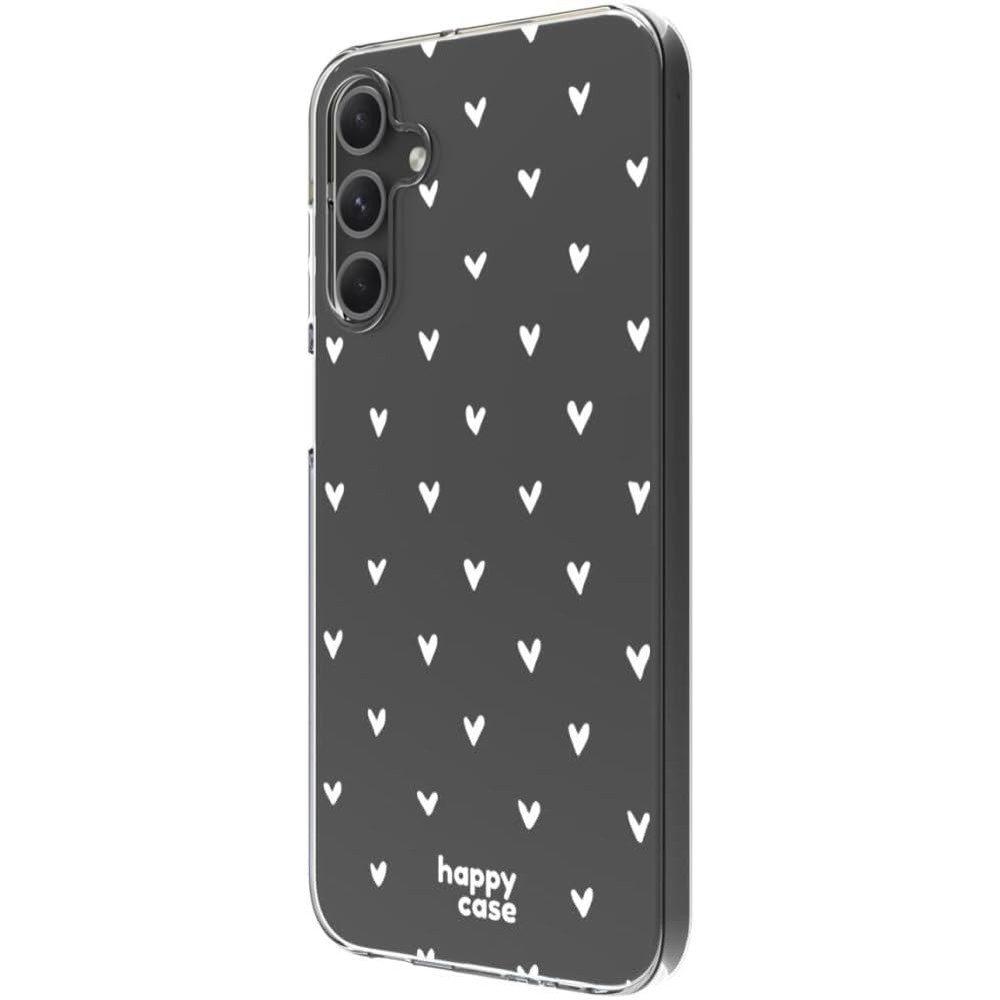 Θήκη Samsung Galaxy A15 - HappyCase Διάφανη Σιλικόνης - Hearts Print (8719246446504)