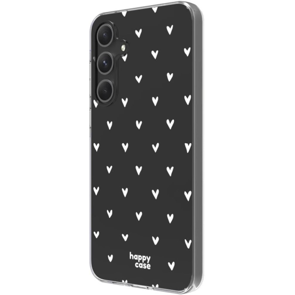 Θήκη Samsung Galaxy A35 - HappyCase Διάφανη Σιλικόνης - Hearts Print (8719246449826)