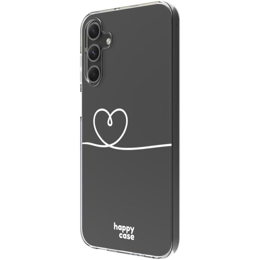 Θήκη Samsung Galaxy A15 - HappyCase Διάφανη Σιλικόνης - Heart Print (8719246446511)