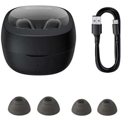 Bluetooth Ακουστικά Baseus True Wireless Earbuds Bowie WM02 OS Ασύρματα με Θήκη Φόρτισης - Black (NGTW370201)