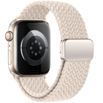 Λουράκι Apple Watch SE/11/10/9/8/7/6/5/4 (42/41/40mm) - Tech-Protect NylonMag Ελαστικό - Natural Titanium (5906302312849)