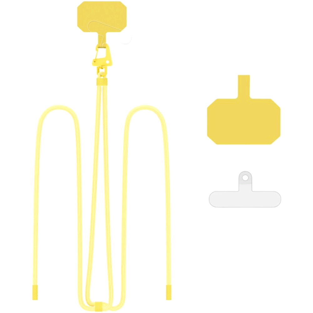 Tech-Protect C5S Rope Crossbody Strap - Αποσπώμενο Λουράκι Λαιμού για Θήκες Κινητών / Smartphones - Lemon (5906302312924)