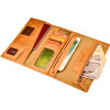 iCarer Vegetable Tanned Leather Three Fold Wallet - Δερμάτινο Πορτοφόλι με Υποδοχή για Κινητό / Κάρτες / Χαρτονομίσματα - Light Brown (RSZ-04-A1-LB)