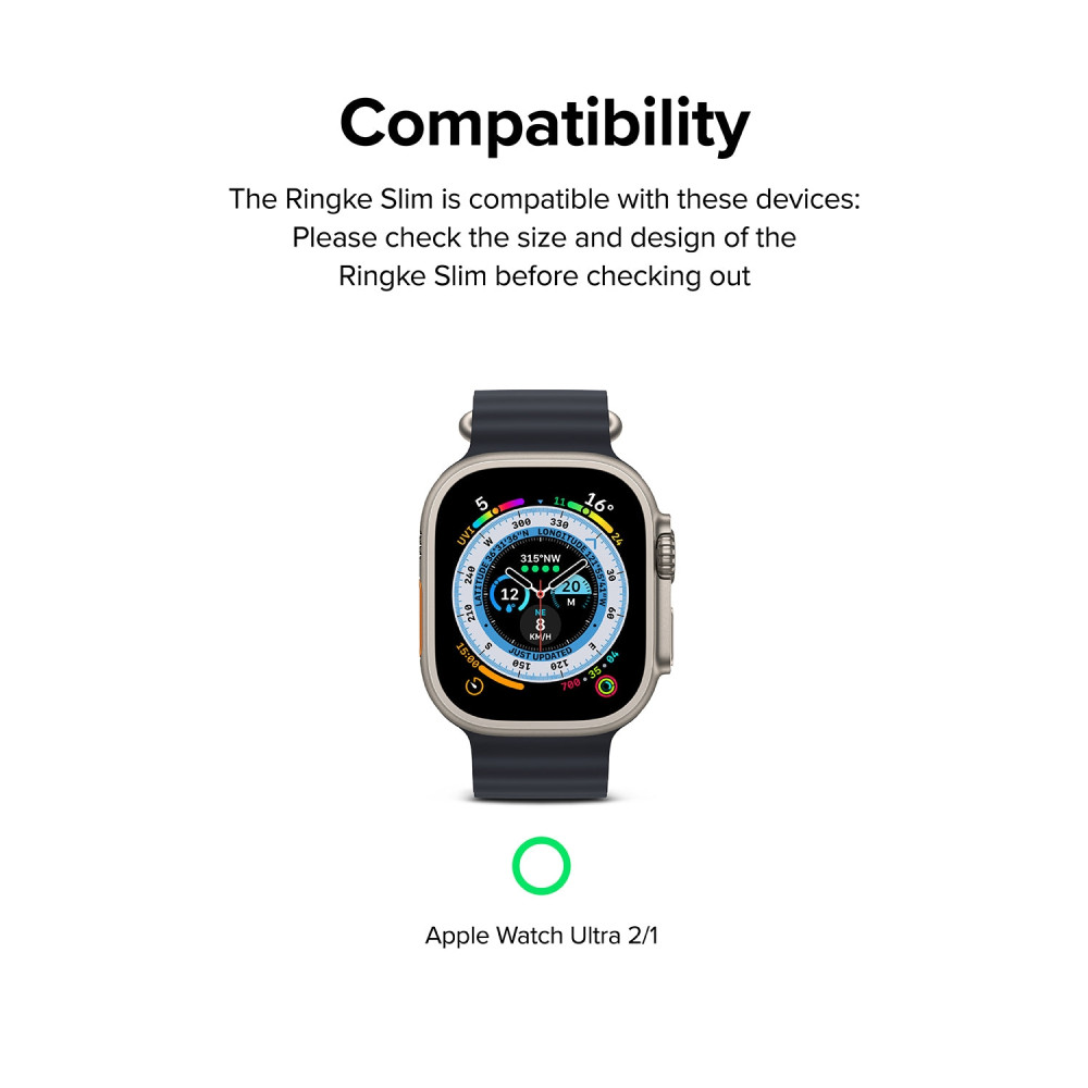Θήκη Apple Watch Ultra 3 / Ultra 2 / Ultra 1 49mm - Ringke Slim Case Σκληρή - 2 Τεμάχια - Clear / Titanium Gray (8809881269023)