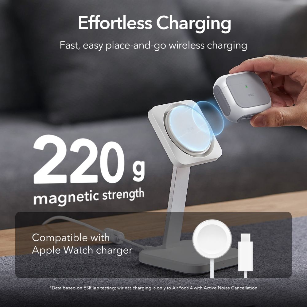 Θήκη Apple AirPods 4th Gen - ESR Orbit Hybrid HaloLock με MagSafe - White (4894240217603)