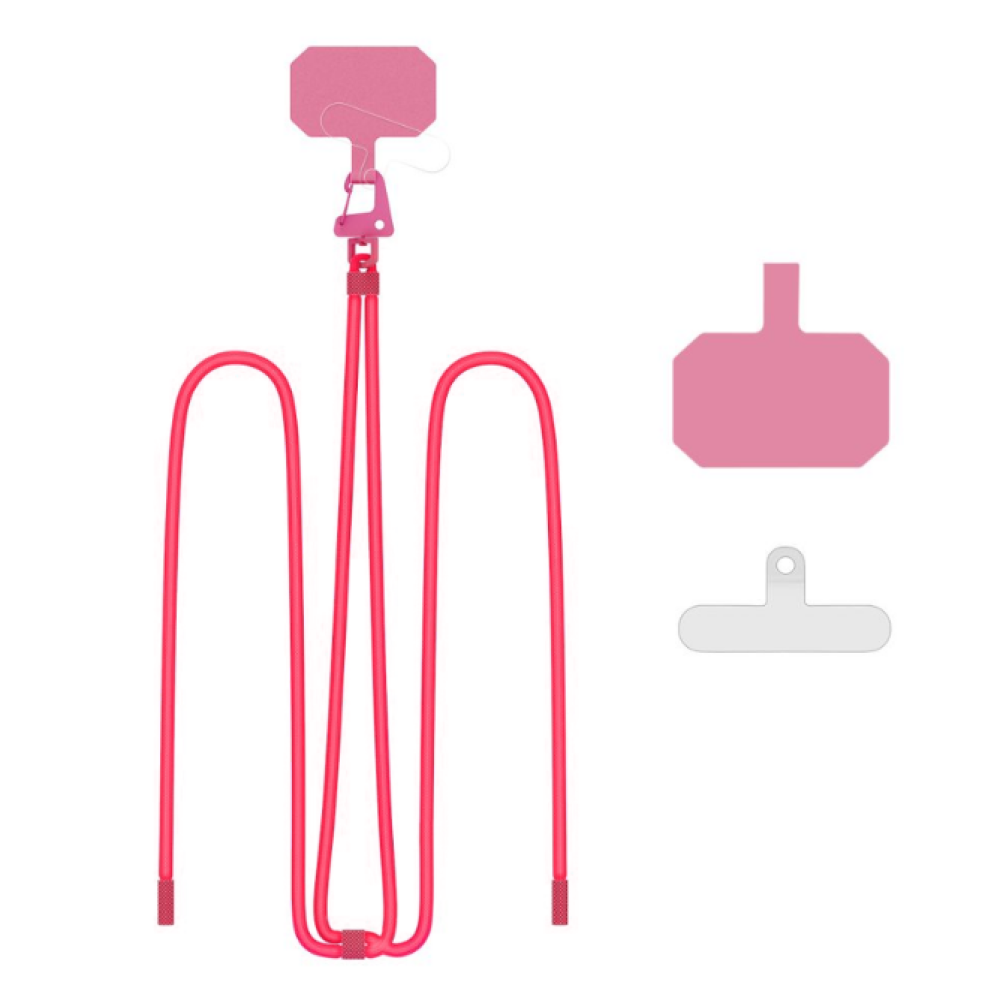 Tech-Protect C5S Rope Crossbody Strap - Αποσπώμενο Λουράκι Λαιμού για Θήκες Κινητών / Smartphones - Neon Pink (5906302312948)