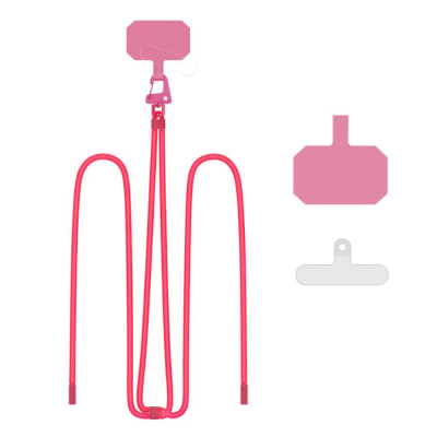 Tech-Protect C5S Rope Crossbody Strap - Αποσπώμενο Λουράκι Λαιμού για Θήκες Κινητών / Smartphones - Neon Pink (5906302312948)