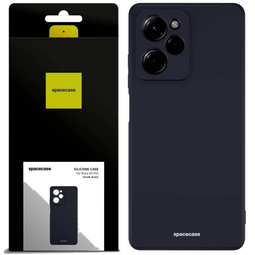 Θήκη Xiaomi Poco X5 Pro - Spacecase Silicone Case Σιλικόνης - Black (5905123475221)
