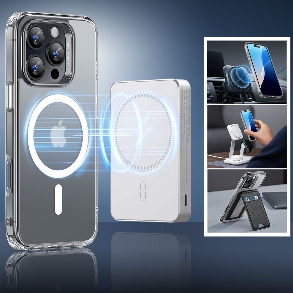 Θήκη & Αντιχαρακτικό Γυαλί Προστασίας Apple iPhone 16 Pro Max - ESR Classic Hybrid HaloLock Σετ Ανθεκτική με MagSafe & Tempered Glass Οθόνης - Frosted Clear (4894240243701)