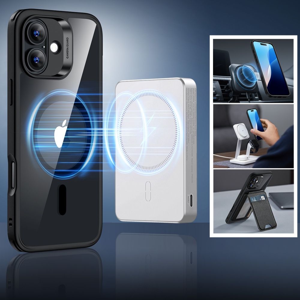 Θήκη & Αντιχαρακτικό Γυαλί Προστασίας Apple iPhone 16 - ESR Classic Hybrid HaloLock Σετ Ανθεκτική με MagSafe & Tempered Glass Οθόνης - Clear / Black (4894240243008)