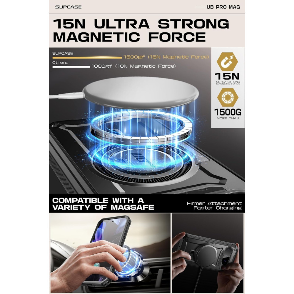 Θήκη Google Pixel 9 / 9 Pro - Supcase Unicorn Beetle Pro Mag Ανθεκτική με MagSafe - Black (843439151536)