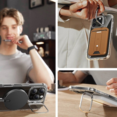 Θήκη & Αντιχαρακτικό Γυαλί Προστασίας Apple iPhone 16 Pro Max - ESR Classic Hybrid HaloLock with Stash Stand Σετ Ανθεκτική MagSafe & Tempered Glass Οθόνης με KickStand - Clear (4894240243725)