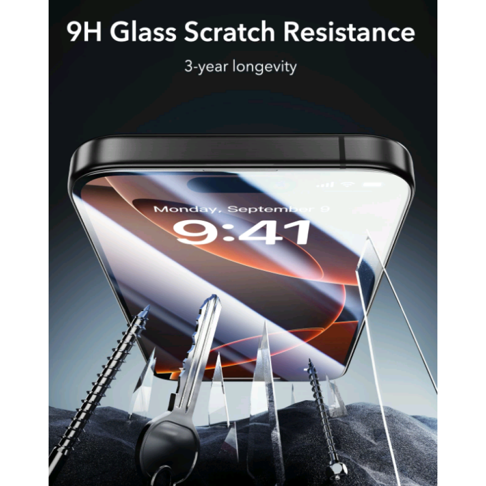 Αντιχαρακτικό Γυαλί Προστασίας Apple iPhone 16 Pro - ESR Armorite Ultra Tempered Glass Οθόνης - Clear (4894240236055)