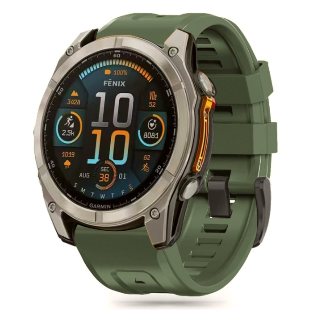 Λουράκι Garmin Fenix 5/6/6 Pro/7/8/E (47mm) - Tech-Protect Silicone Σιλικόνης - Army Green (5906302377220)