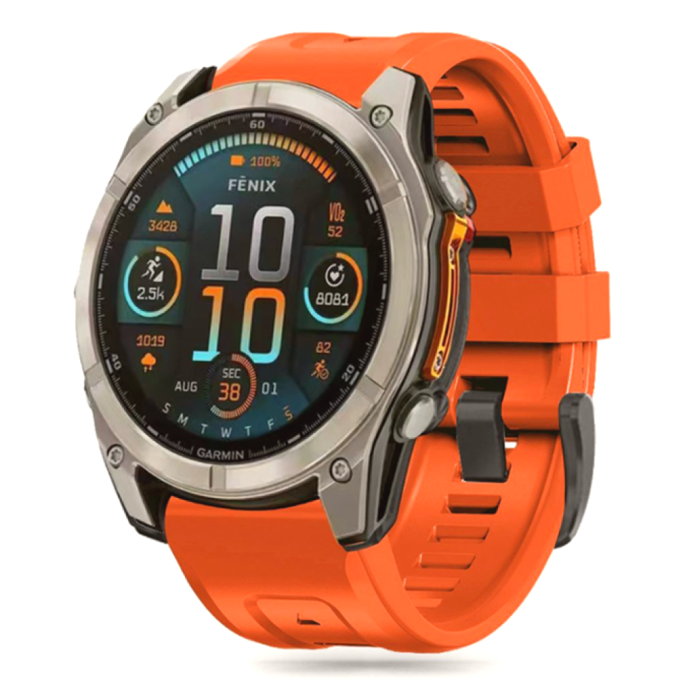 Λουράκι Garmin Fenix 5/6/6 Pro/7/8/E (47mm) - Tech-Protect Silicone Σιλικόνης - Orange (5906302377190)