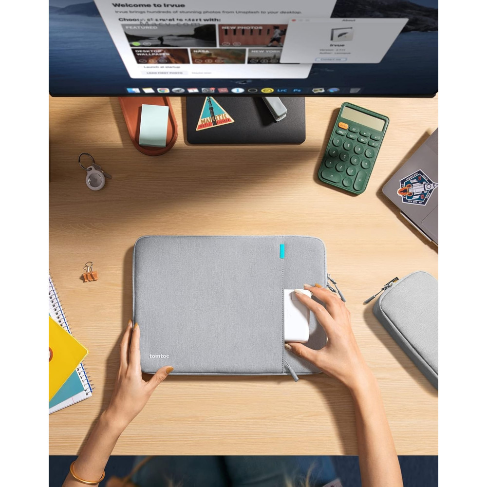 Tomtoc Defender A13 Laptop Sleeve Kit - Σετ Θήκη για Laptop 14'' και Accessory Pouch Θήκη για Αξεσουάρ - Gray (A13D2GW)