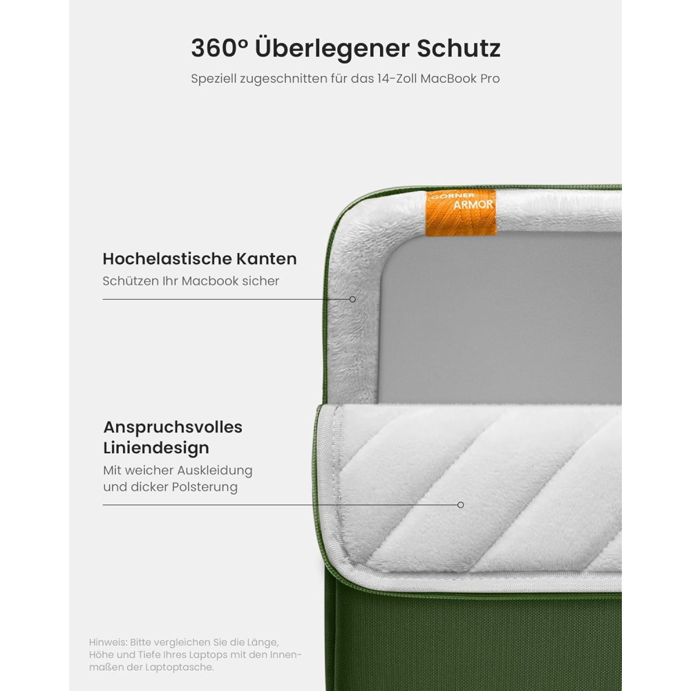 Tomtoc Defender A13 Laptop Sleeve - Θήκη για Laptop 14'' - Green (A13D2T1)