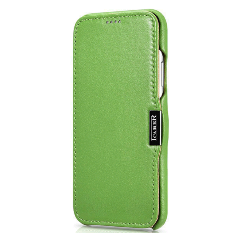 Θήκη Apple iPhone X / XS - iCarer Luxury Series Side-Open Δερμάτινη - Green (RI802-GN)