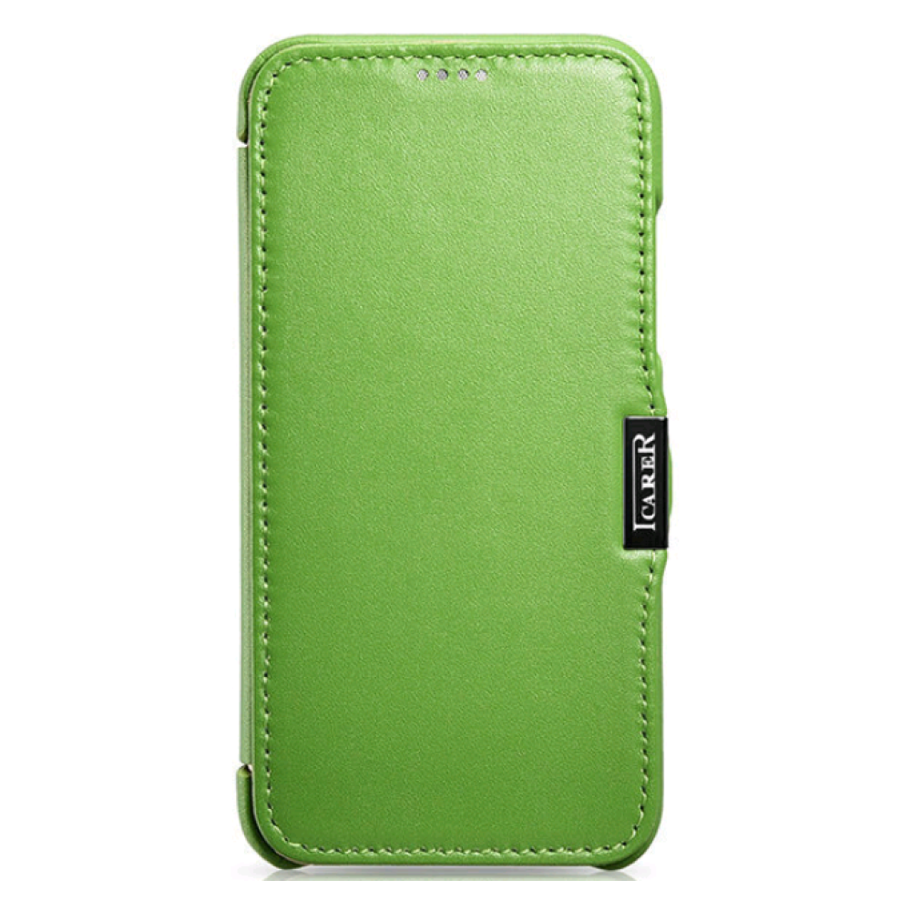 Θήκη Apple iPhone X / XS - iCarer Luxury Series Side-Open Δερμάτινη - Green (RI802-GN)