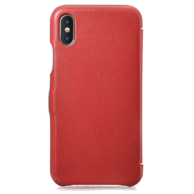 Θήκη Apple iPhone X / XS - iCarer Luxury Series Side-Open Δερμάτινη - Red (RI802-RD)
