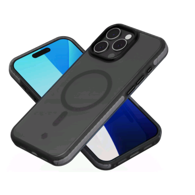 Θήκη iPhone 16 Pro Max Spacecase Hybrid Fusion Mag Ημιδιάφανη Σκληρή με MagSafe - Black (5905719112479)