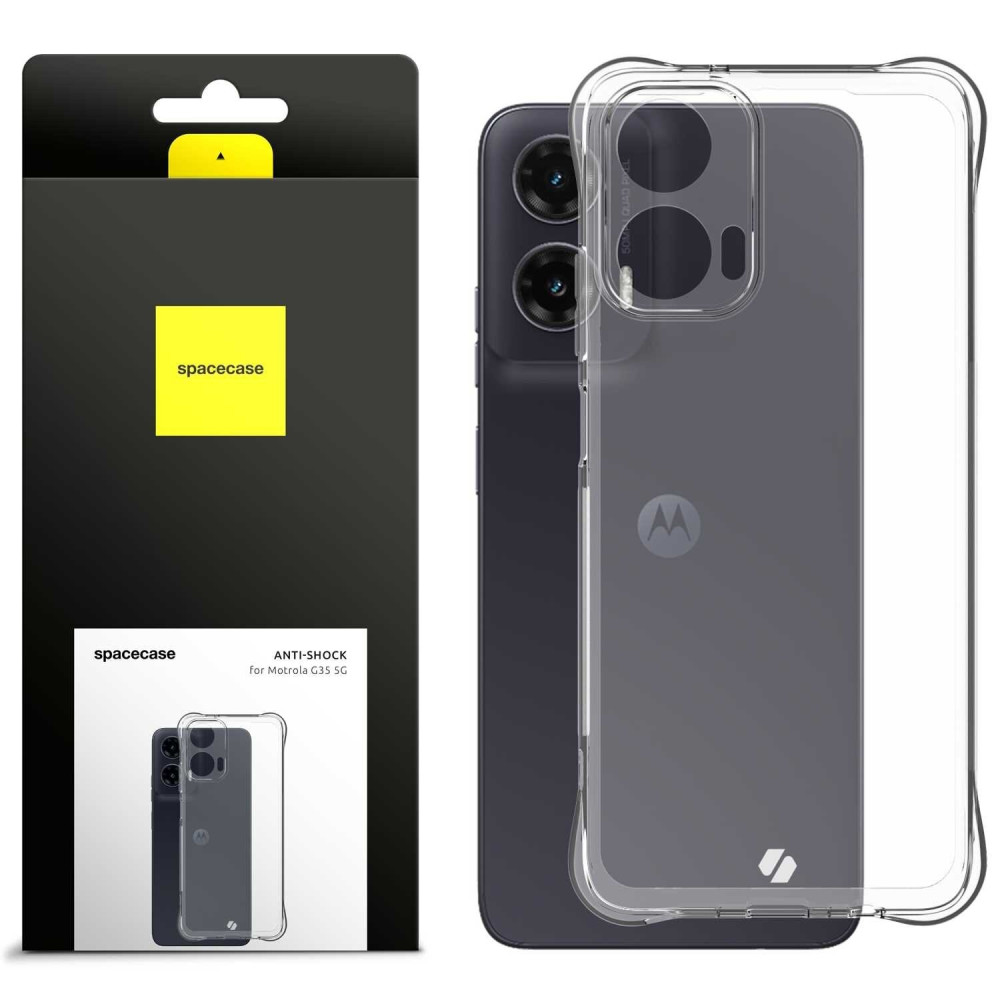 Θήκη Motorola Moto G35 Spacecase Anti-Shock Διάφανη Σιλικόνης 1mm - Clear (5905719112950)