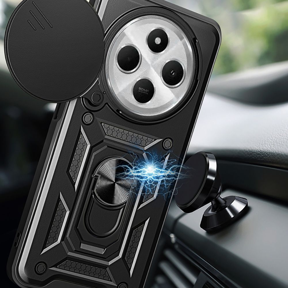 Θήκη Xiaomi Redmi 14C / Poco C75 Tech-Protect Camshield Pro Ανθεκτική με Κάλυμμα για την Κάμερα & Ring Holder - Black (5906302371051)