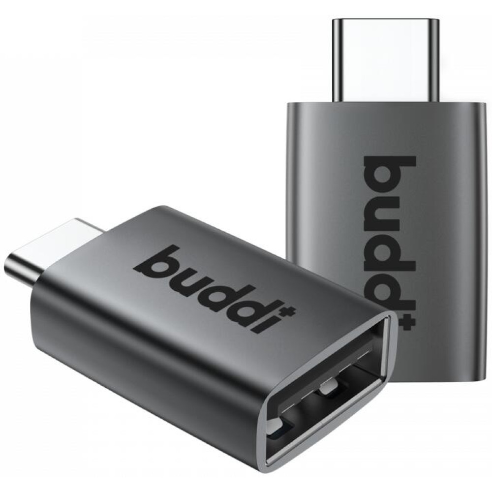 Αντάπτορας Buddi Ease Type-C (Male) σε USB-A (Female) 5 Έτη Εγγύηση - Grey (8719246459368)