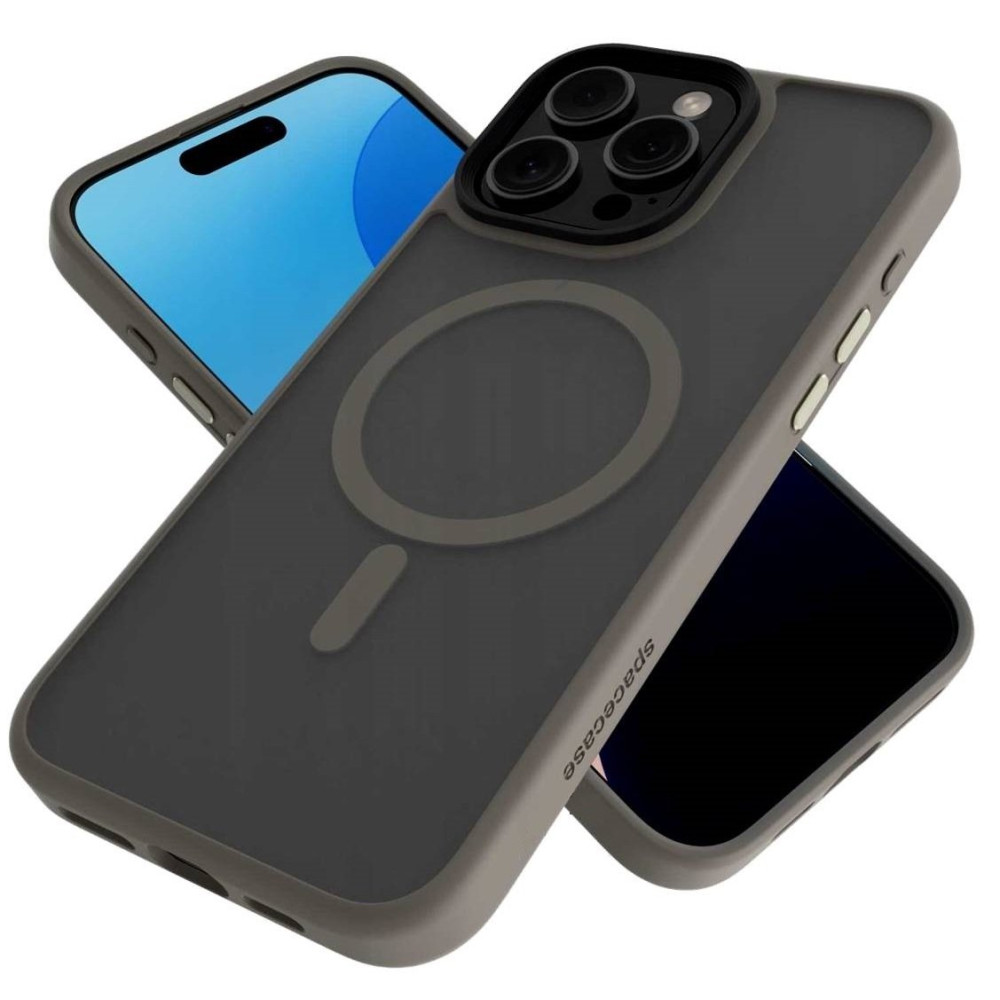 Θήκη iPhone 16 Pro Max Spacecase Hybrid MagSafe Σκληρή Ημιδιάφανη με MagSafe - Desert Titanium (5905719112035)